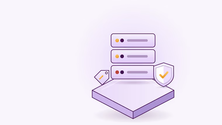 A server stack stands on a platform with a shield and a tag beside it — production systems built on models.